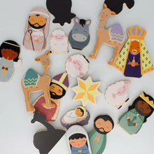 Load image into Gallery viewer, Christmas Nativity Wooden Magnet Set - littlelightcollective