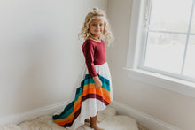 Load image into Gallery viewer, Fall Rainbow Dress - Wine - littlelightcollective