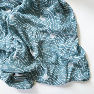 Waves Baby Swaddle - Stella Maris - littlelightcollective