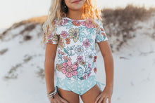 Load image into Gallery viewer, Olivia Mint Sea Rash Guard Swimsuit - littlelightcollective