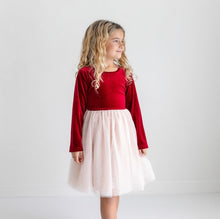 Load image into Gallery viewer, Red Velvet Tulle Dress - littlelightcollective