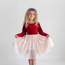 Load image into Gallery viewer, Red Velvet Tulle Dress - littlelightcollective