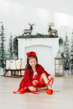 Load image into Gallery viewer, Red Velvet Sequin Jacket - littlelightcollective