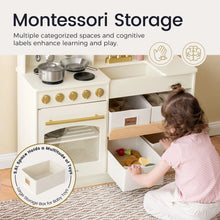 Load image into Gallery viewer, Tiny Land® Wooden Play Kitchen with Storage for Creative Toddlers - littlelightcollective
