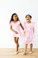 Load image into Gallery viewer, Twirling en Pointe 3/4 Sleeve Ruffle Twirl Dress