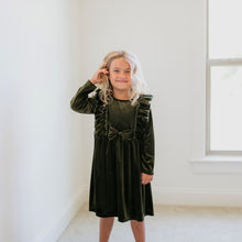 Load image into Gallery viewer, Velvet Moss Dress - littlelightcollective
