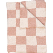 Load image into Gallery viewer, Pink Checkered Plush Blanket - littlelightcollective