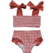 Load image into Gallery viewer, Gingham Ruched Bikini Set