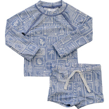 Load image into Gallery viewer, Blue Beach Long Sleeve Swim Set