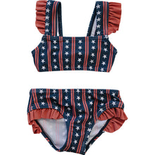 Load image into Gallery viewer, Americana Ruffle Bikini Set