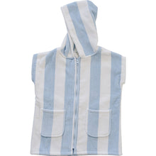 Load image into Gallery viewer, Seaside Stripe Zip-Up Organic Cotton Beach Poncho