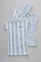 Load image into Gallery viewer, Seaside Stripe Zip-Up Organic Cotton Beach Poncho
