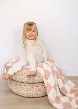 Load image into Gallery viewer, Pink Checkered Plush Blanket - littlelightcollective