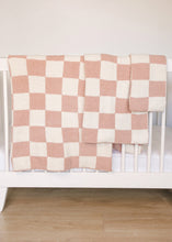 Load image into Gallery viewer, Pink Checkered Plush Blanket - littlelightcollective