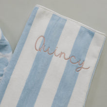Load image into Gallery viewer, Seaside Stripe Organic Cotton Beach Towel