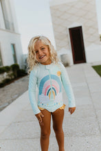 Load image into Gallery viewer, Mia Rainbow Zip Rash Guard Swimsuit - littlelightcollective