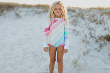 Load image into Gallery viewer, Lainey Zip Rash Pastel Stripe Swimsuit - littlelightcollective