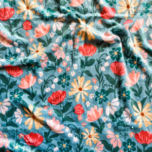 They Are Precious in His Sight Floral Minky Baby Blanket