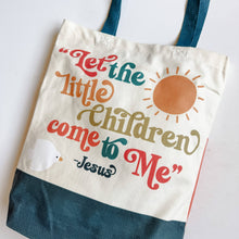 Load image into Gallery viewer, Christian Canvas Tote Bag – “Let the Children Come to Me"