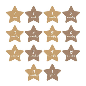 Baby's 1st Year Swaddle & Milestone Cards - Stars - littlelightcollective
