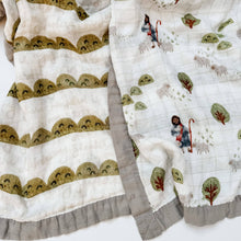 Load image into Gallery viewer, The Lord is my Shepherd - Catholic Luxury Double Sided Muslin Blanket - littlelightcollective