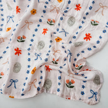 Load image into Gallery viewer, Girly Bows Baby Muslin Christian Swaddle Blanket