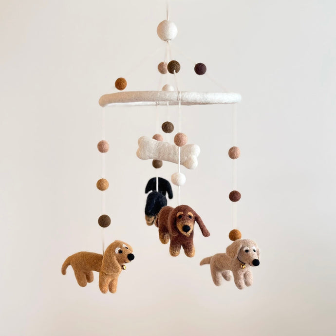 Felt Dachshund Dog Baby Mobile - littlelightcollective