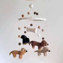 Load image into Gallery viewer, Felt Dachshund Dog Baby Mobile - littlelightcollective
