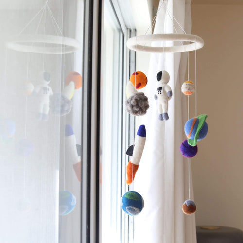 Felt Spaceman Baby Mobile - littlelightcollective
