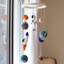 Load image into Gallery viewer, Felt Spaceman Baby Mobile - littlelightcollective