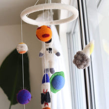 Load image into Gallery viewer, Felt Spaceman Baby Mobile - littlelightcollective