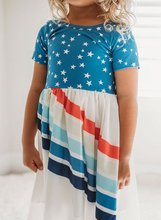Load image into Gallery viewer, Red, White, and Blue Rainbow Dress - littlelightcollective