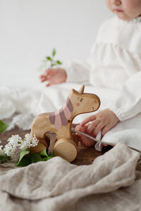 Wooden Pull Toy Unicorn - littlelightcollective