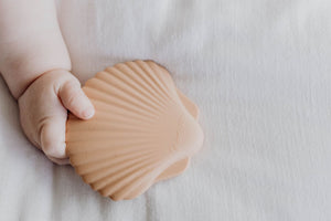 Silicone Teether - Clay Seashell - littlelightcollective