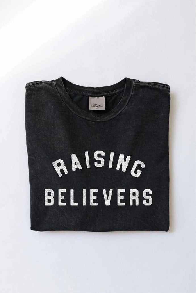 Pre-Order RAISING BELIEVERS Mineral Washed Graphic Top - littlelightcollective