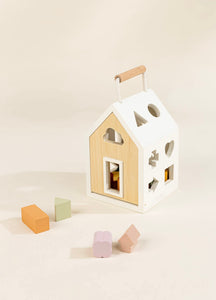 Wooden Shapes Sorting House - littlelightcollective