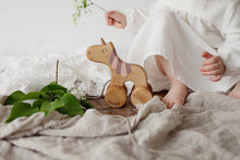 Load image into Gallery viewer, Wooden Pull Toy Unicorn - littlelightcollective