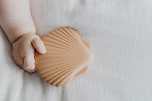 Silicone Teether - Clay Seashell - littlelightcollective