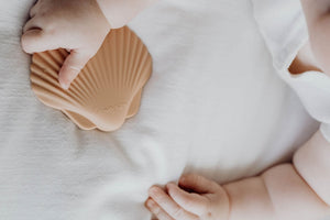 Silicone Teether - Clay Seashell - littlelightcollective