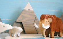 Load image into Gallery viewer, Wooden Polar Bear Toy with the Cub Set - littlelightcollective