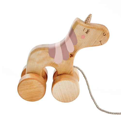 Pre-Order Wooden Pull Toy Unicorn - littlelightcollective