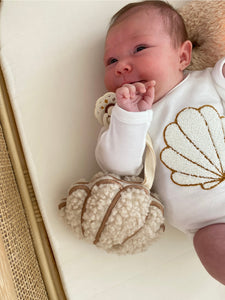 Sherpa Shell Pacifier / Toy Clip - littlelightcollective