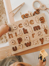 Load image into Gallery viewer, Natural Lowercase Letter Puzzle - littlelightcollective
