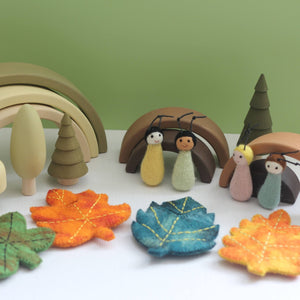 Four Seasons Leaf Baby Set | Waldorf Inspired Felt Toy - littlelightcollective