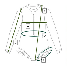 Load image into Gallery viewer, Mia Rainbow Navy Zip Rash guard Swimsuit - littlelightcollective