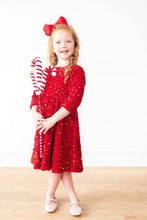 Load image into Gallery viewer, Red Velvet Sequin Dress - littlelightcollective