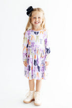 Load image into Gallery viewer, Tied with a Boo Lavender L/S Pocket Twirl Dress