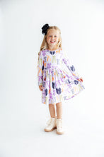 Load image into Gallery viewer, Tied with a Boo Lavender L/S Pocket Twirl Dress