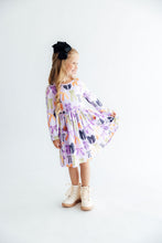 Load image into Gallery viewer, Tied with a Boo Lavender L/S Pocket Twirl Dress