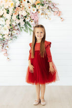 Load image into Gallery viewer, Pumpkin Spice Shimmer 3/4 Sleeve Tutu Dress
